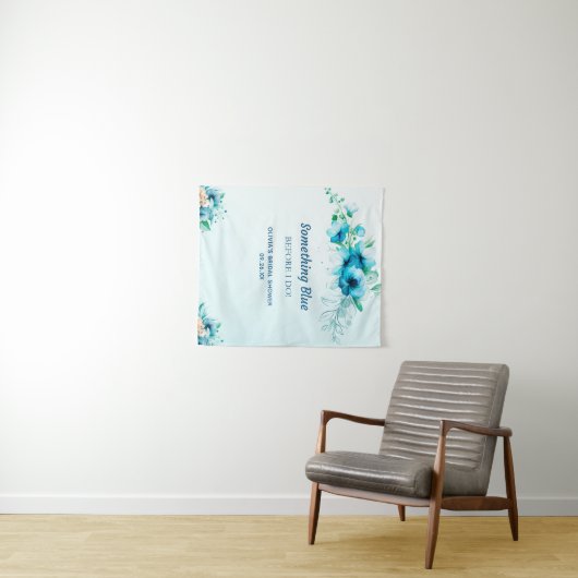 背景を描く前に何か青いブライダルシャワー タペストリー (インサイチュ(横))