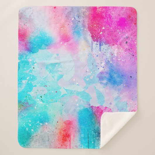背景アート抽象芸術の水色 シェルパブランケット (正面)