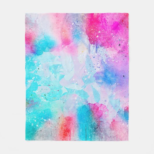 背景アート抽象芸術の水色 フリースブランケット (正面)