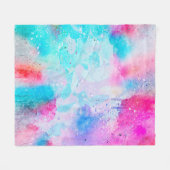 背景アート抽象芸術の水色 フリースブランケット (正面(横))