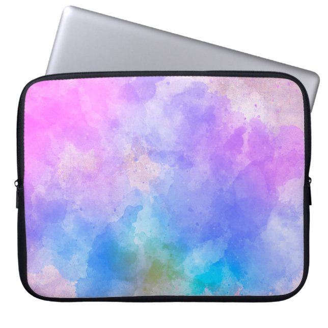 背景アート抽象芸術の水色 ラップトップスリーブ (正面)