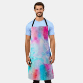 背景アート抽象芸術水彩 エプロン (着用した状態)