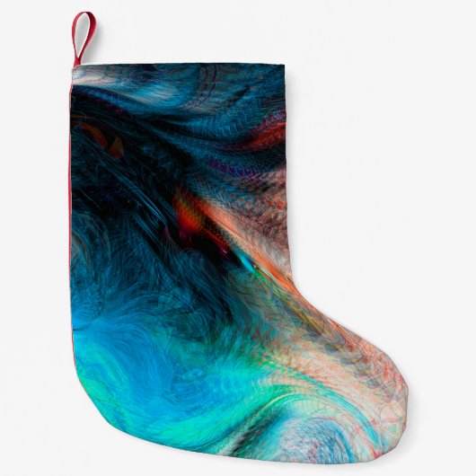 背景アート抽象芸術水彩 スモールクリスマスストッキング (正面)