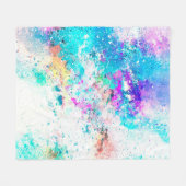 背景アート抽象芸術水彩 フリースブランケット (正面(横))