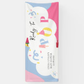 背景カラフルポプシクル赤ちゃんシャワー 横断幕 (縦)