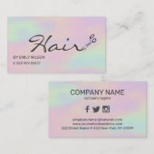 背景カラフル及びハサミ名刺 名刺 (正面/裏面)