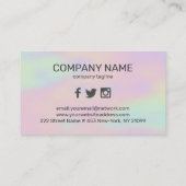 背景カラフル及びハサミ名刺 名刺 (裏面)