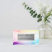 背景カラフル抽象芸術モダン 名刺 (スタンド正面)