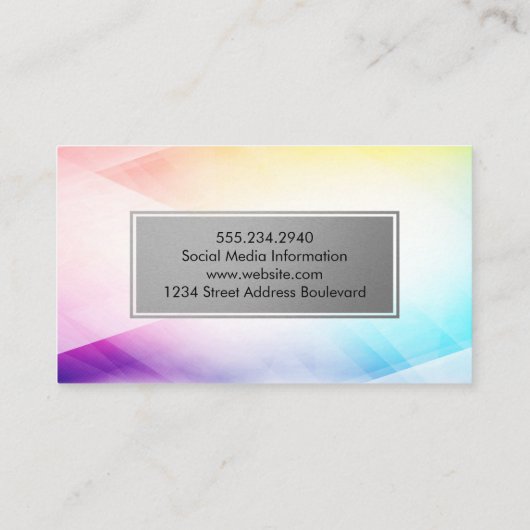 背景カラフル抽象芸術モダン 名刺 (裏面)