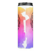 背景カラフル黒パーソナライズされたハートTherm タンブラー (裏面)