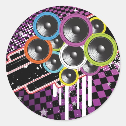 背景グランジ ラウンドシール (正面)