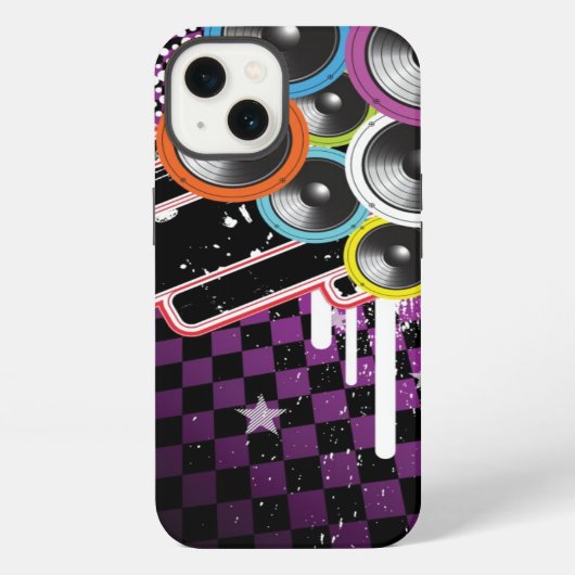 背景グランジ iPhoneケース (裏面)