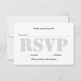 背景グレー ステンシル - RSVP 返信カード