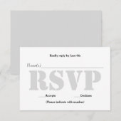 背景グレー ステンシル - RSVP 返信カード (正面/裏面)