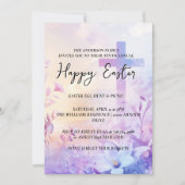 背景シンプルに十字型の終了ハッピーイースター 招待状 (正面)