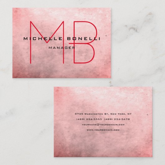 背景スタイリッシュモノグラモダンムプロフェッショナル 名刺 (正面/裏面)