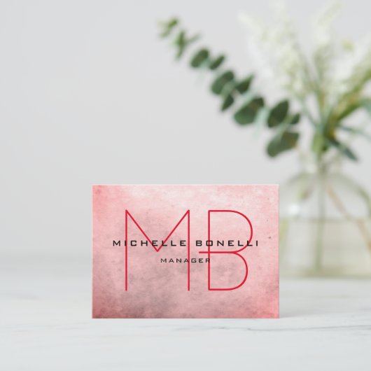 背景スタイリッシュモノグラモダンムプロフェッショナル 名刺 (スタンド正面)