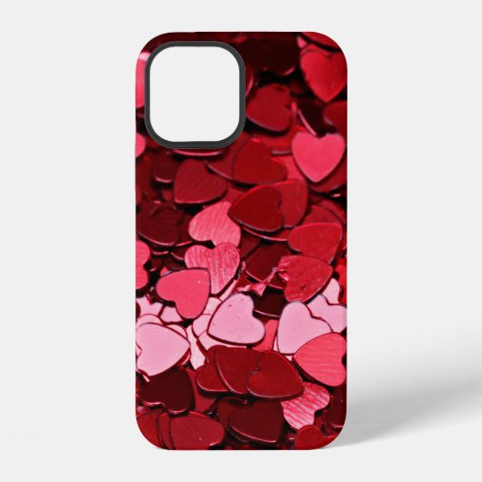 背景テクスチャハート（赤） iPhoneケース (裏面)