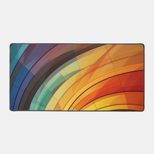 背景デザイン（レインボーカラー） デスクマット (正面)