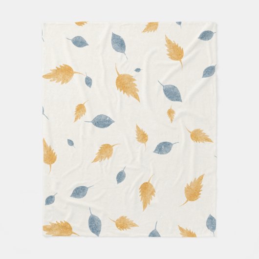 背景パターン葉テクスチャ フリースブランケット (正面)