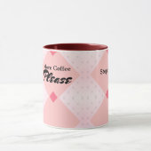 背景パターン(の模様が)ある幾何形状ピンク赤マグカップ マグカップ (中央)