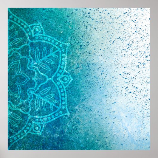 背景マンダラグランジパターン ポスター (正面)