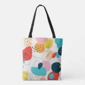 背景モダンを走り書きします。トレンディー幾何学円 トートバッグ (裏面)