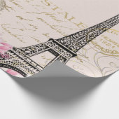 背景ヴィンテージエッフェル花 ラッピングペーパー (角)