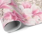 背景ヴィンテージエッフェル花 ラッピングペーパー (ロールコーナー)