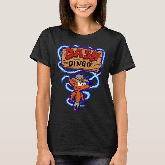 背景付きダッシュディンゴ Tシャツ (正面)