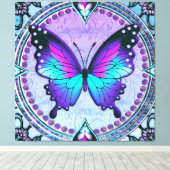 背景付き昇華蝶 キャンバスプリント (インサイチュ (ウッドフロア))