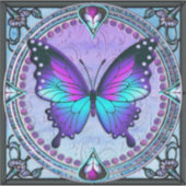 背景付き昇華蝶 シール (正面)