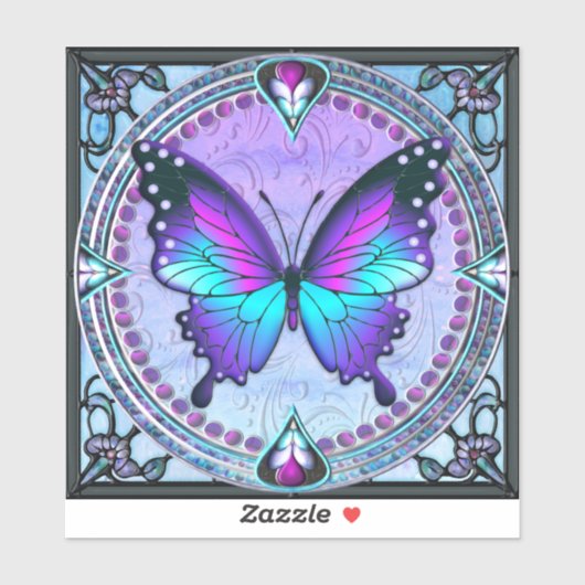 背景付き昇華蝶 シール (シート)