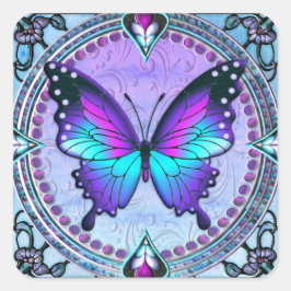 背景付き昇華蝶 スクエアシール