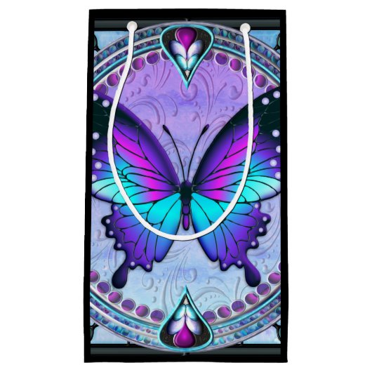 背景付き昇華蝶 スモールペーパーバッグ (正面)