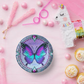 背景付き昇華蝶 ペーパーボウル (パーティー)