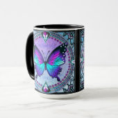 背景付き昇華蝶 マグカップ (正面左)