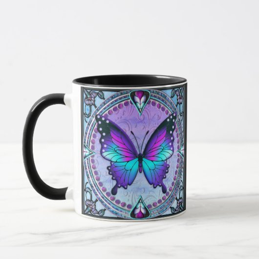 背景付き昇華蝶 マグカップ (左)
