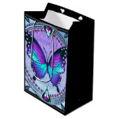 背景付き昇華蝶 ミディアムペーパーバッグ (正面アングル)