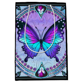 背景付き昇華蝶 ミディアムペーパーバッグ