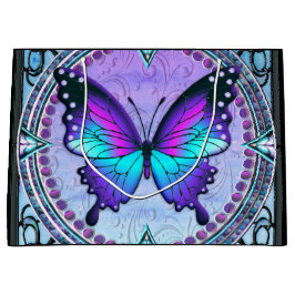 背景付き昇華蝶 ラージペーパーバッグ