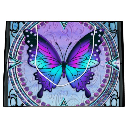 背景付き昇華蝶 ラージペーパーバッグ (正面)