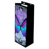 背景付き昇華蝶 ワインギフトバッグ (正面アングル)