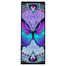 背景付き昇華蝶 ワインギフトバッグ