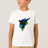 背景付き武道キッズTシャツ Tシャツ (正面)