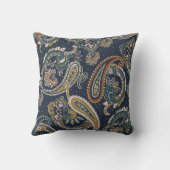 背景伝統的インディアンペイズリーパターン クッション (裏面)