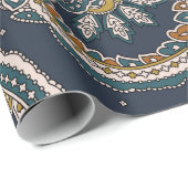 背景伝統的インディアンペイズリーパターン ラッピングペーパー (ロールコーナー)