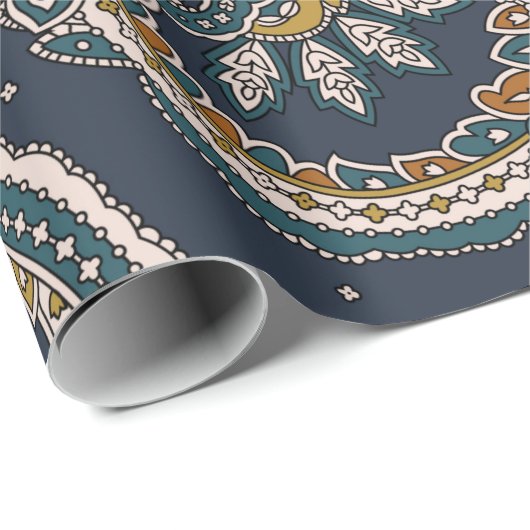 背景伝統的インディアンペイズリーパターン ラッピングペーパー (ロールコーナー)