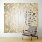 背景幕のクリスマスの休日の金ゴールドの《写真》ぼけ味ライト タペストリー (インサイチュ(横))