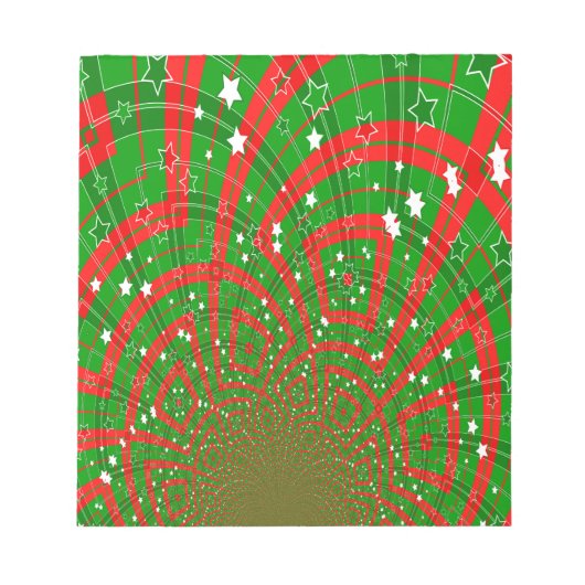 背景抽象芸術クリスマスパターン ノートパッド (正面)